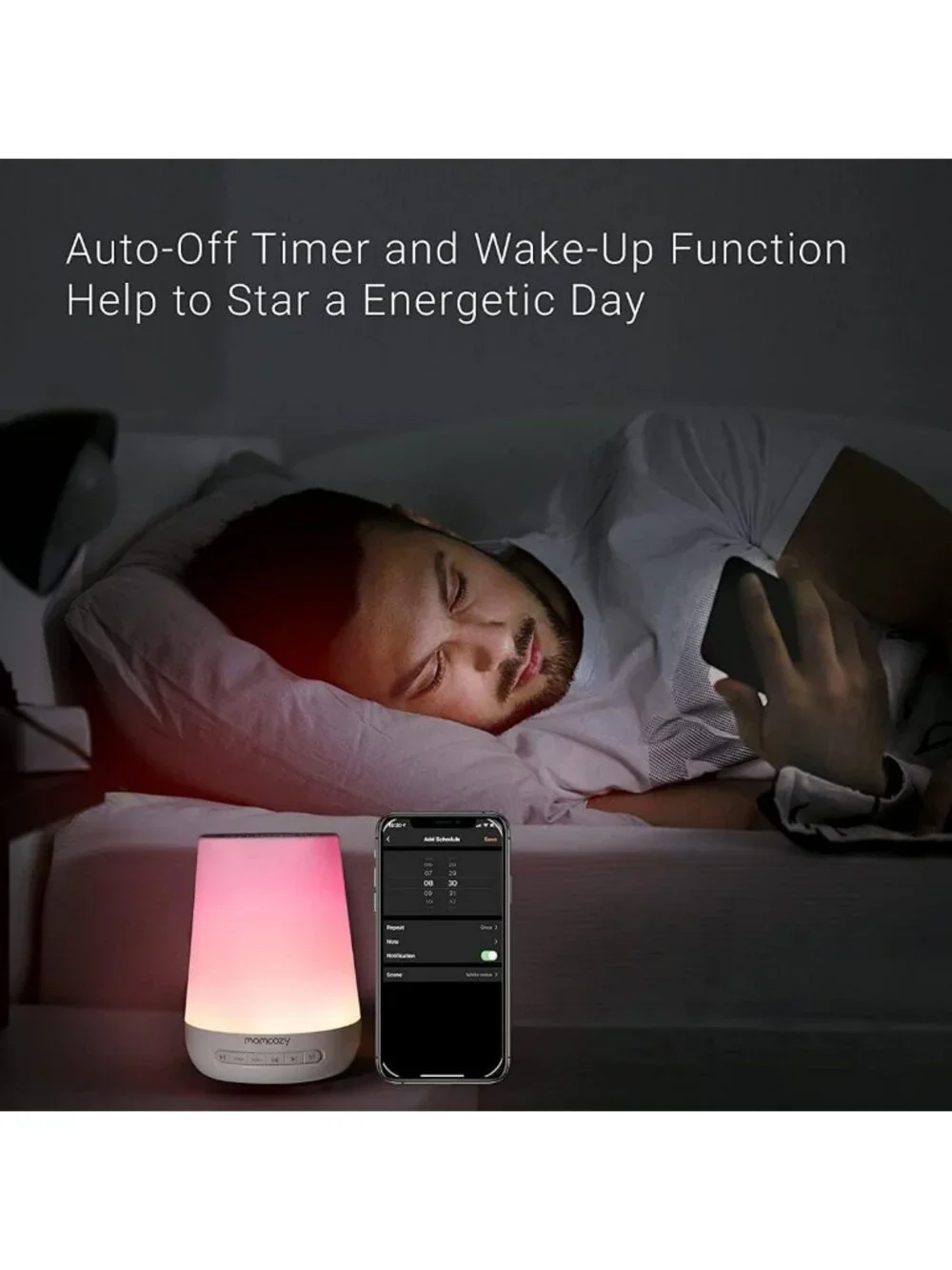 Smart Baby Sound Machine & Night Light | 34 Soothing Sounds, Timer, App Control
